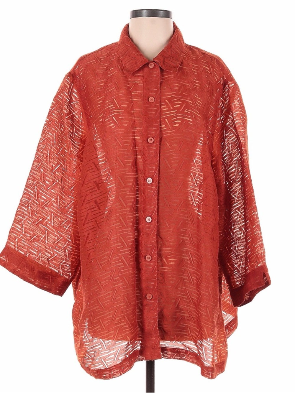 Allison Daley textured woven button top